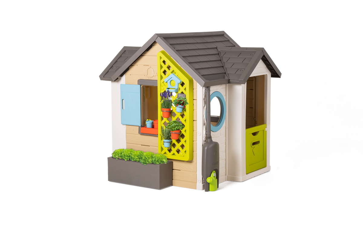 Spielhaus für den Gärtner Garden House Smoby mit Blumentöpfen erweiterbare Dachrinne und Gitter mit Vogelhaus 135 cm Höhe mit UV-Filter ab 2 Jahren