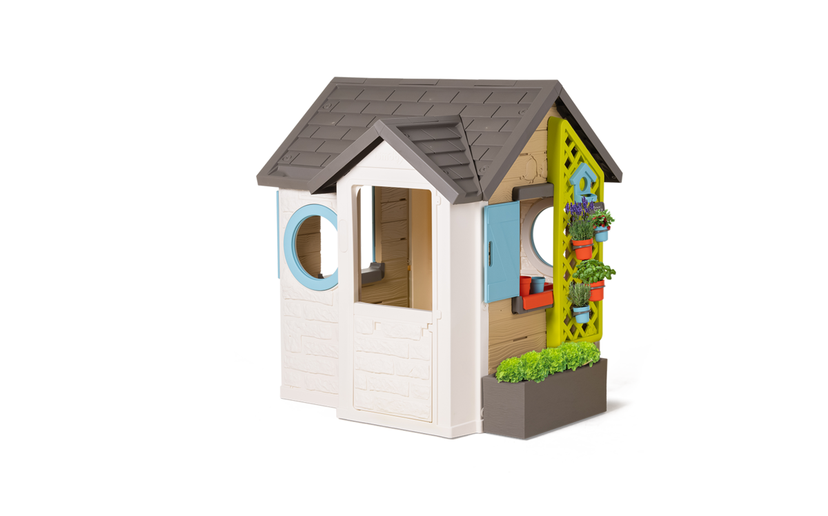 Spielhaus für den Gärtner Garden House Smoby mit Blumentöpfen erweiterbare Dachrinne und Gitter mit Vogelhaus 135 cm Höhe mit UV-Filter ab 2 Jahren