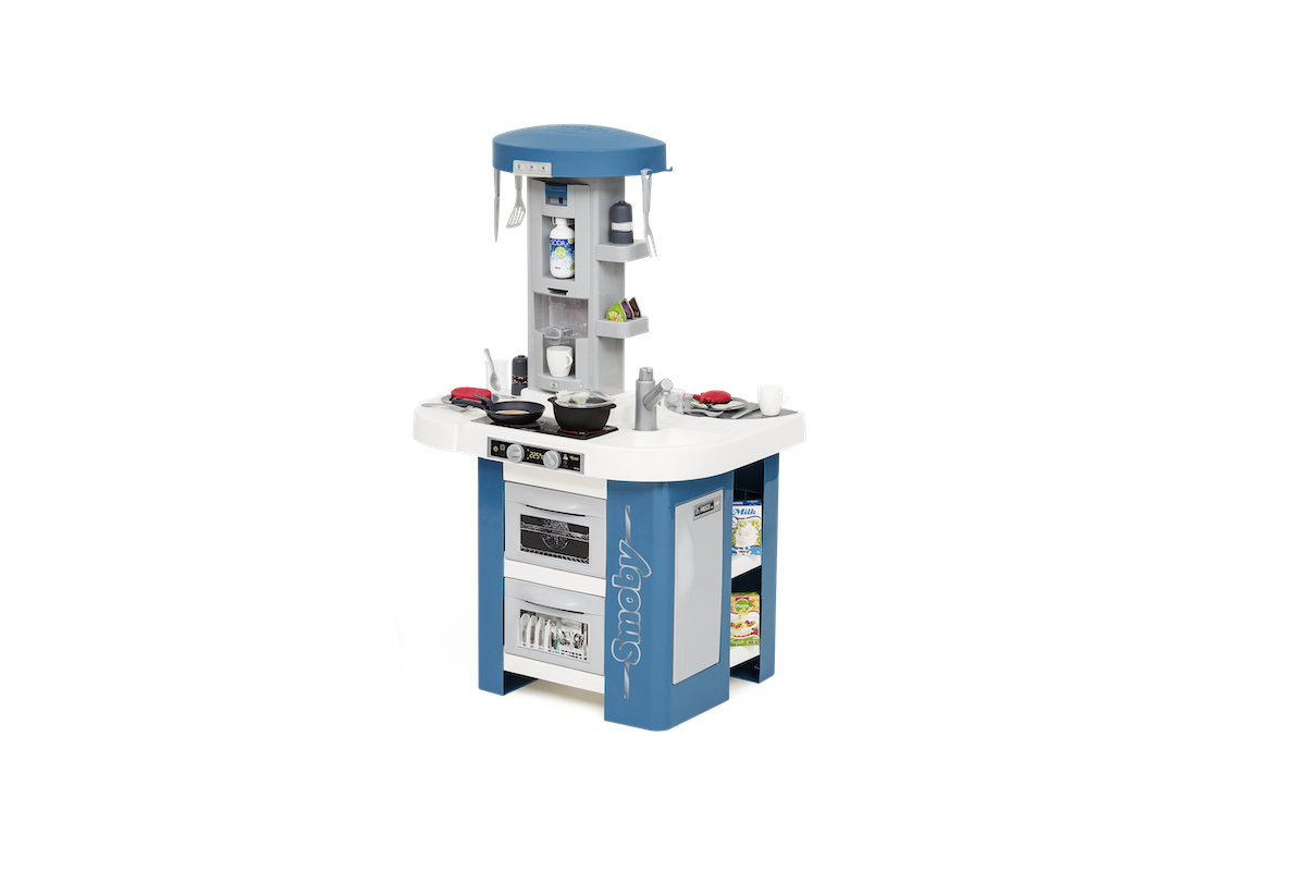Küche mit technischer Ausstattung Tech Edition Smoby elektronisch mit vielen Sounds und Lichtern und 35 Zubehörteilen 100 cm hoch